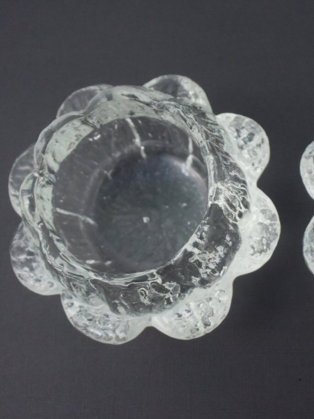2 Holmegaard "Akande" Water Lily crystal candleholders PLS READ Description